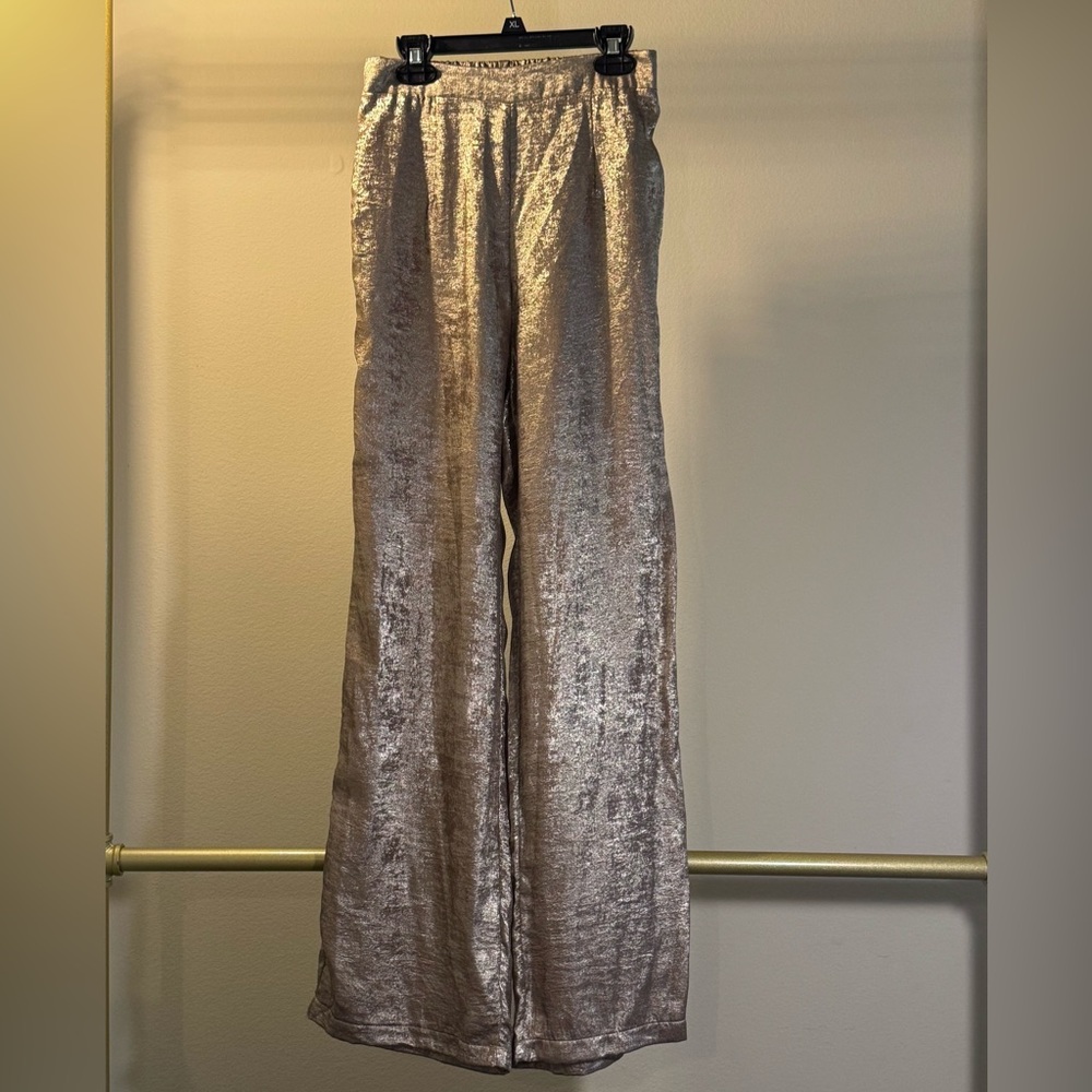 #25 Shimmering Champaign Wide-Leg Pants